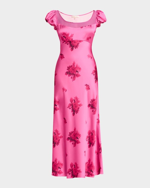 Joelette Satin Midi Dress